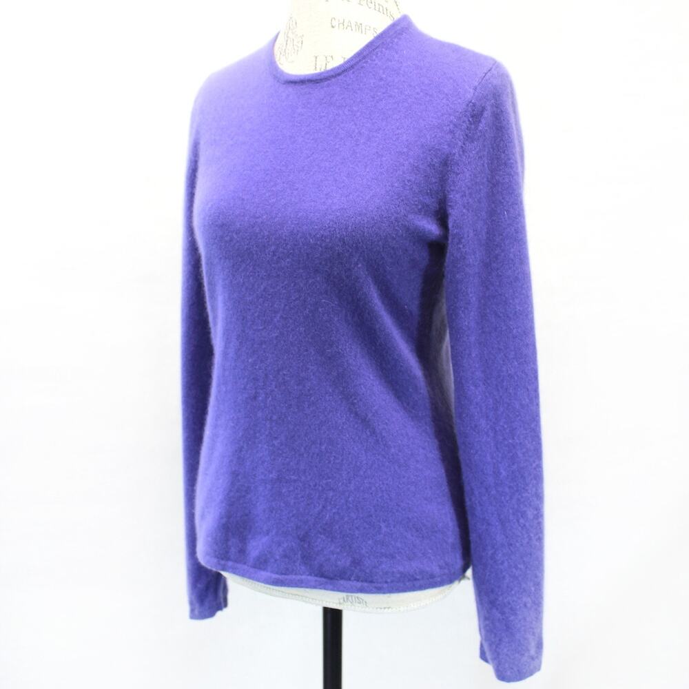 Territories Purple 100% Pure Cashmere Sweater Pullover Cozy Minimalist Large